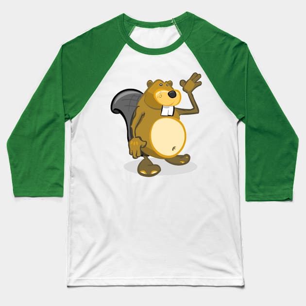 Buddy Beaver Baseball T-Shirt by Gulumash